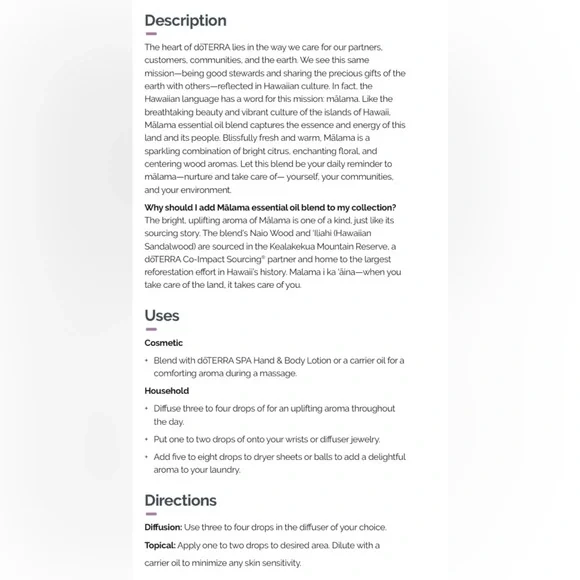 Malama Nurturing Blend โ DoTERRA - 15ml - Picture 11 of 13